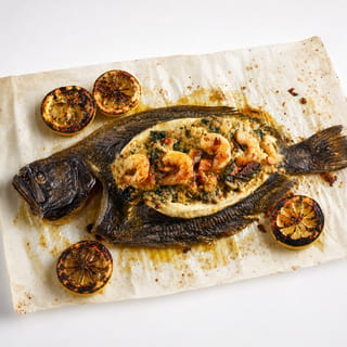Broiled Stuffed Whole Flounder