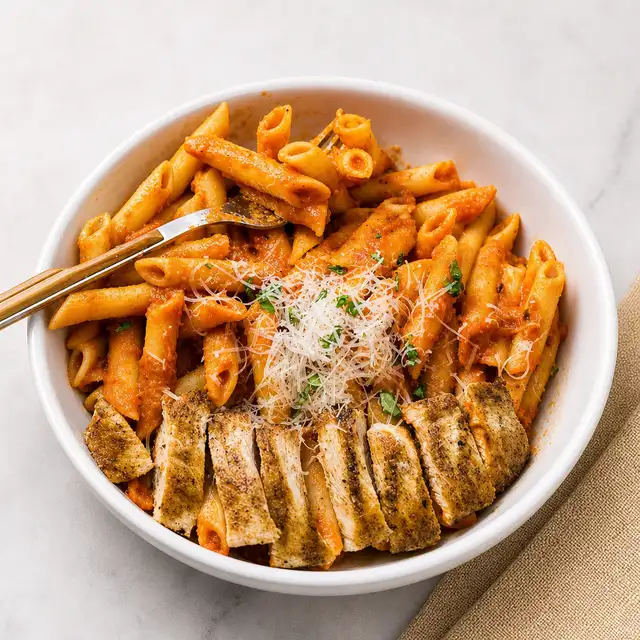 Chicken Penne Alla Vodka.